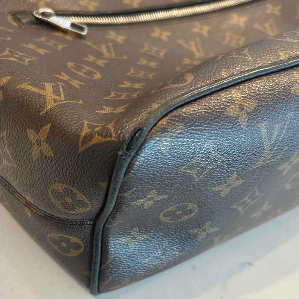 100% Authentic Louis Vuitton Brown Monogram Backpack with Black Leather Flap - Picture 8 of 15